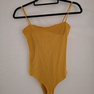 Reformation Mustard Bodysuit Sz.S